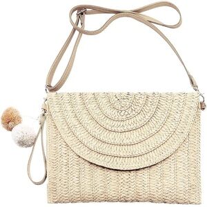 New Straw Crossbody Shoulder Bag Casual Beach Handmade Bag for Women
